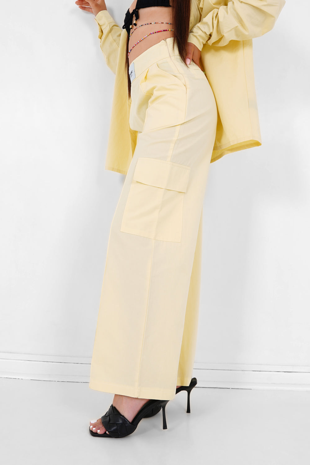 Sixth June - Pantalon jambes larges logo Jaune