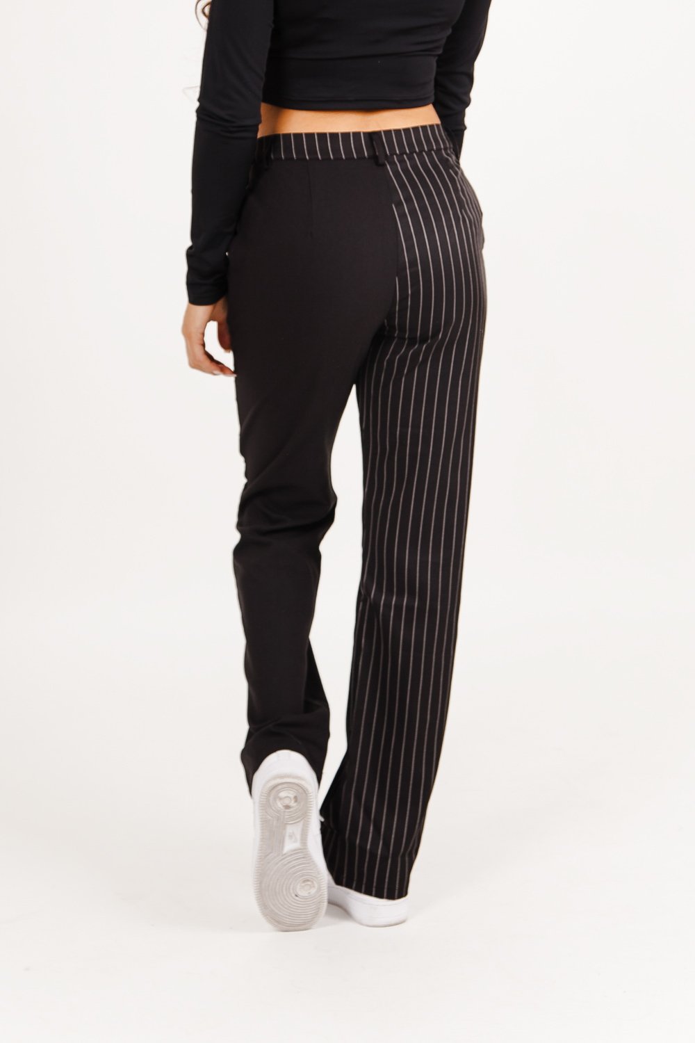 Sixth June - Pantalon large rayures uni Noir