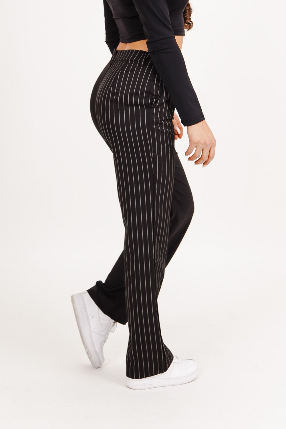 Sixth June - Pantalon large rayures uni Noir