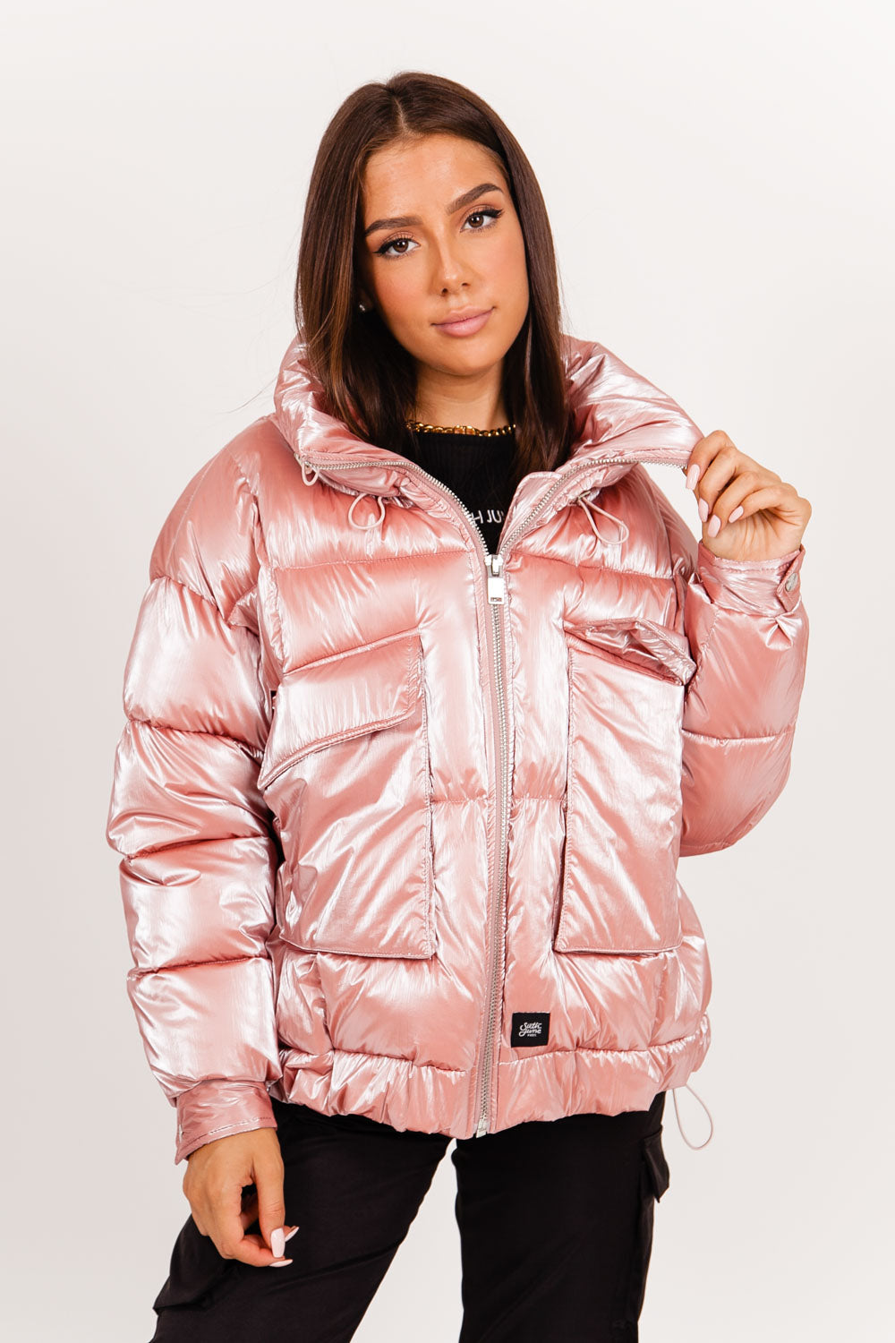 Sixth June - Doudoune oversize nacrée rose