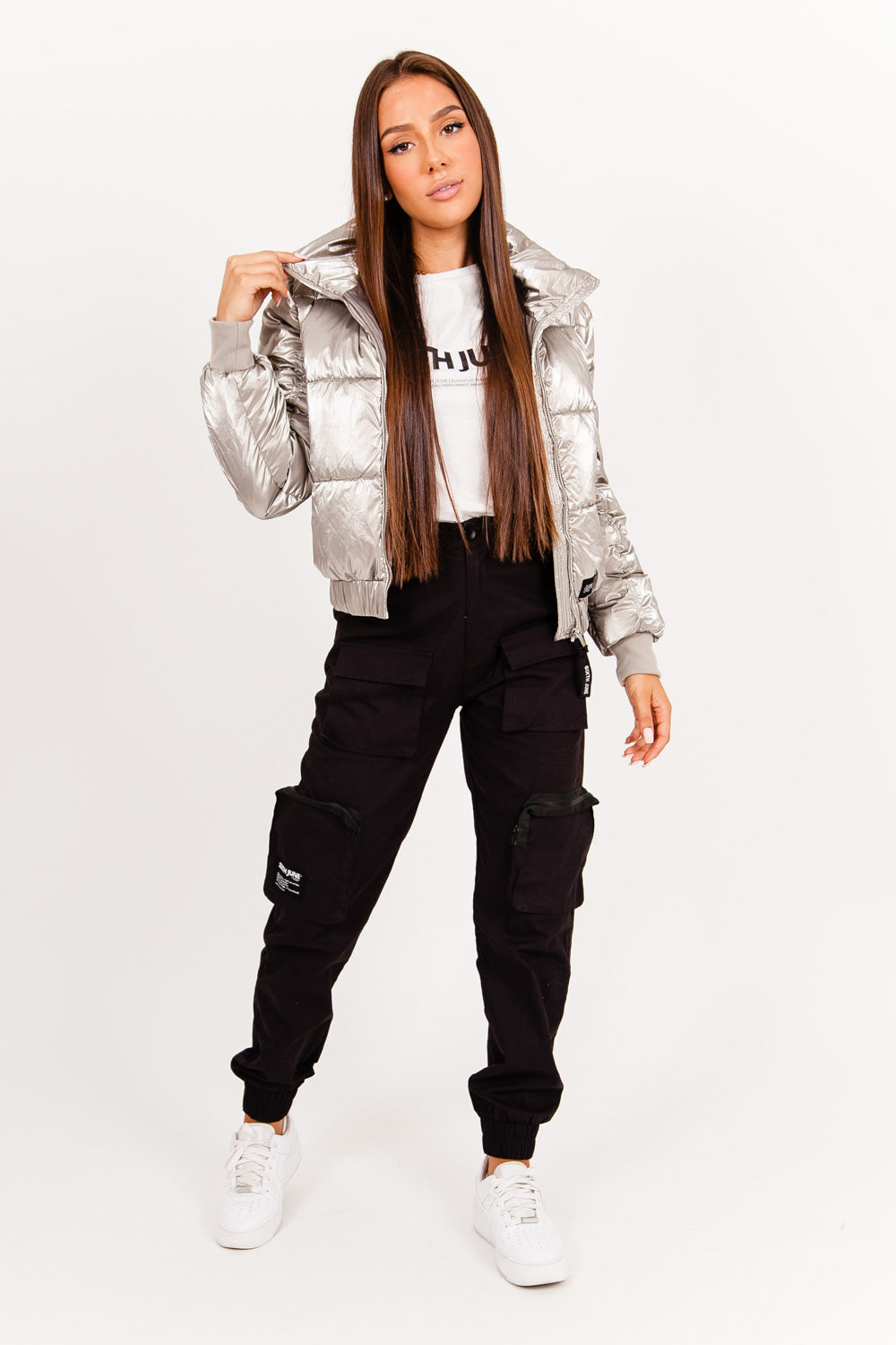 Sixth June - Doudoune courte irisée bronze