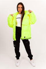 Fluo oversized down jacket yellow