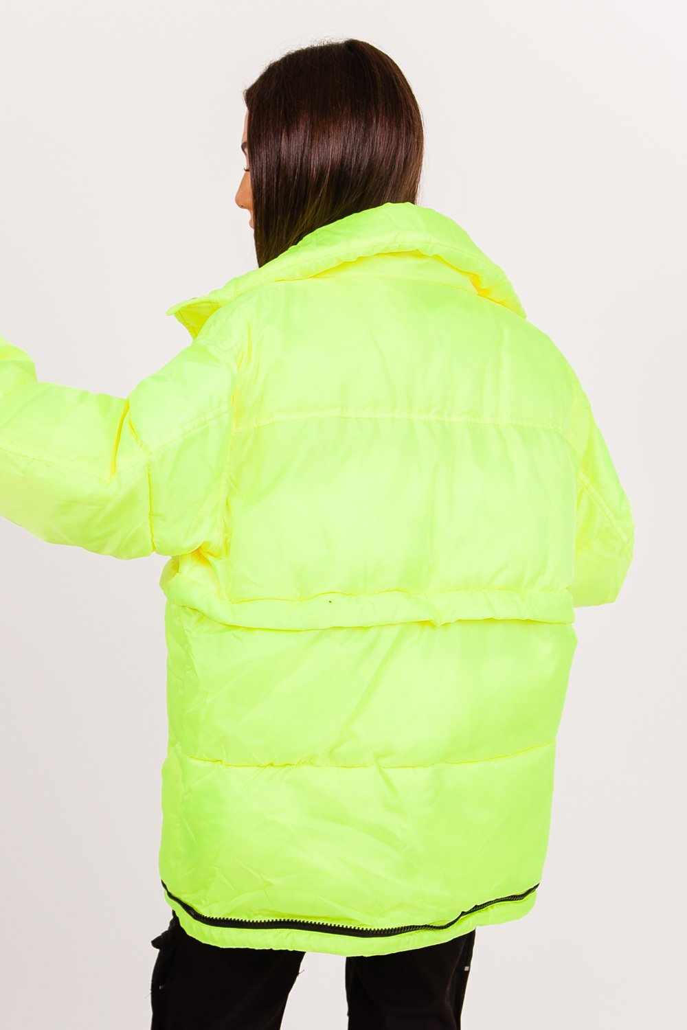 Doudoune oversize néon jaune