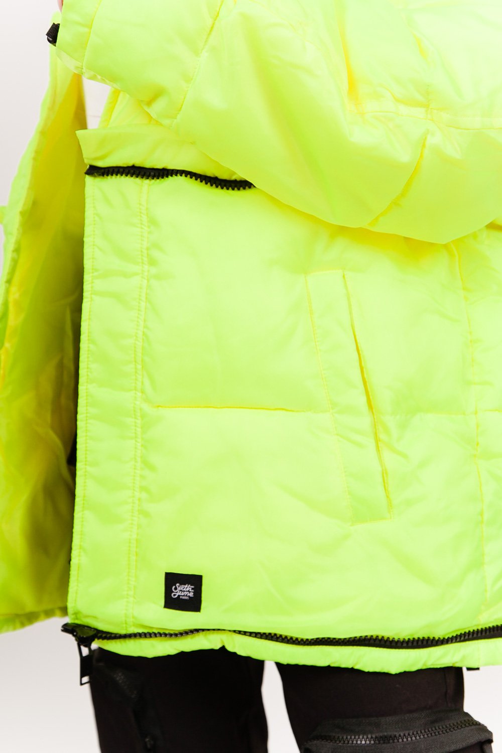 Doudoune oversize néon jaune