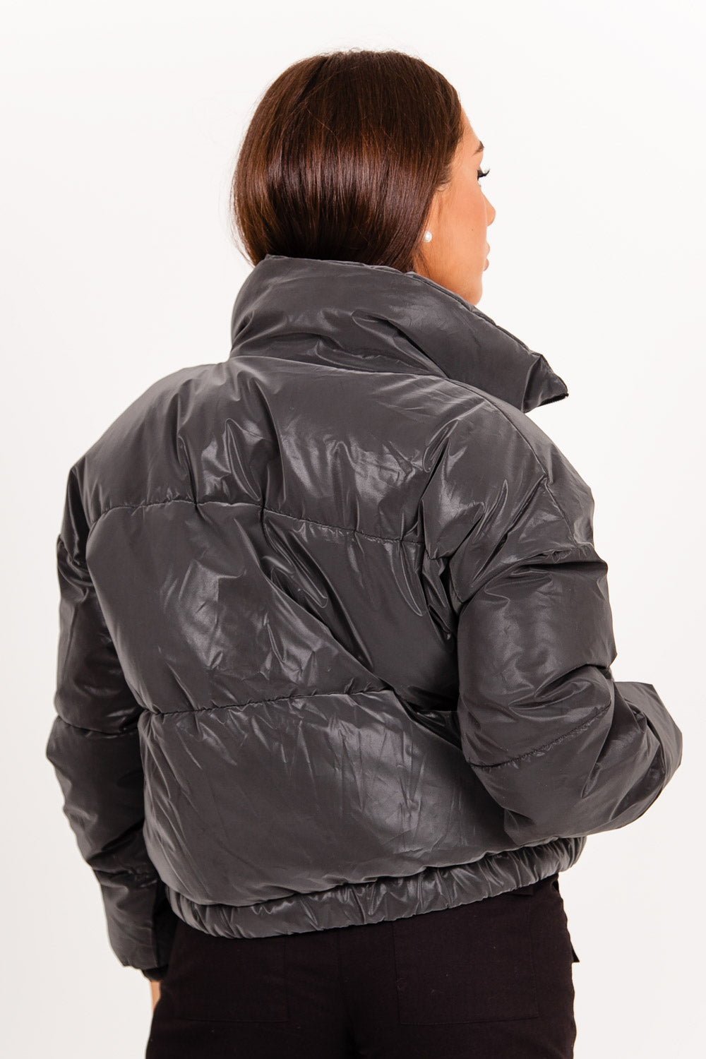 Sixth June - Doudoune courte réfléchissante noir