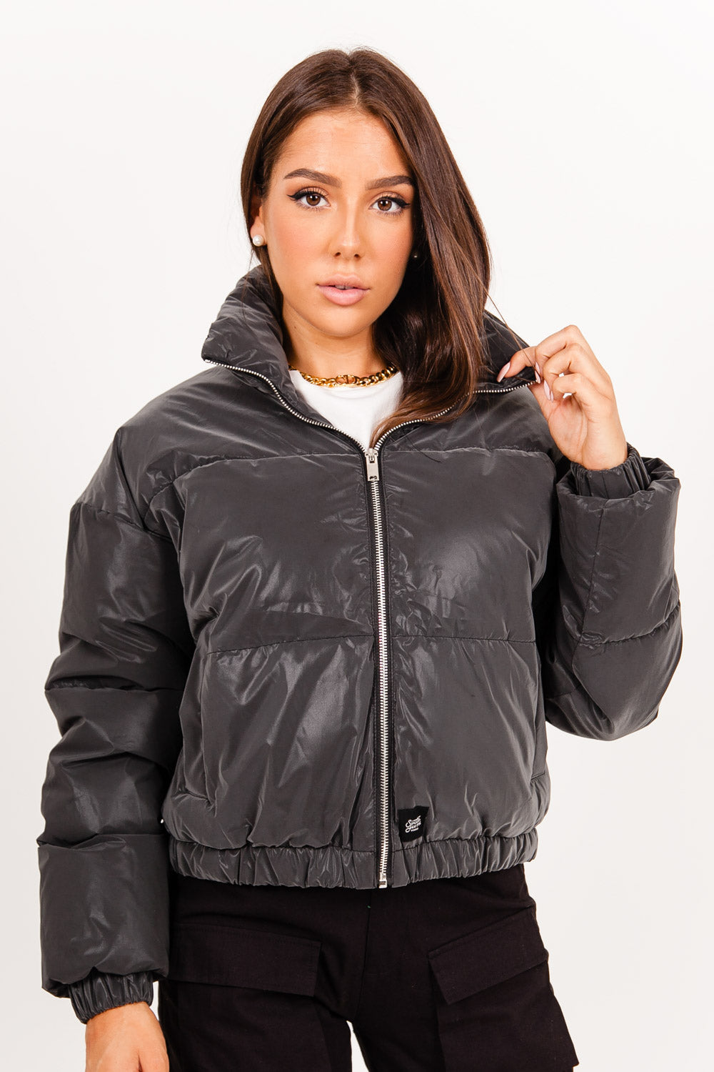 Sixth June - Doudoune courte réfléchissante noir