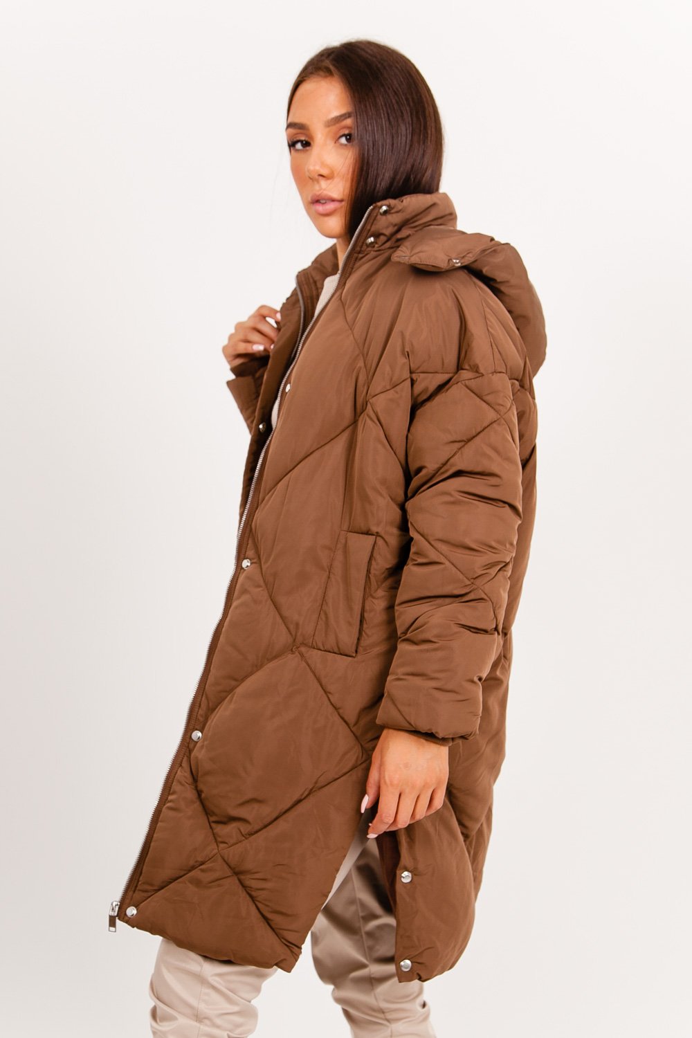 Sixth June - Doudoune longue matelassé marron