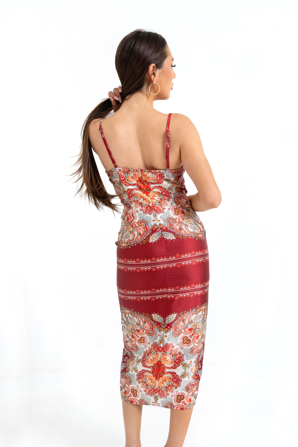 Sixth June - Robe motif orientale Rouge foncé