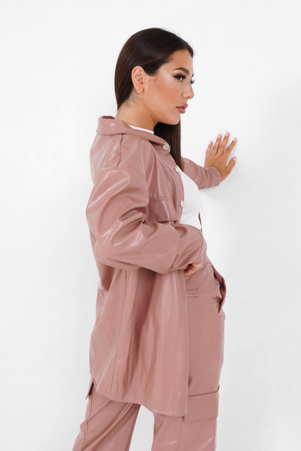 Sixth June - Chemise simili cuir Rose