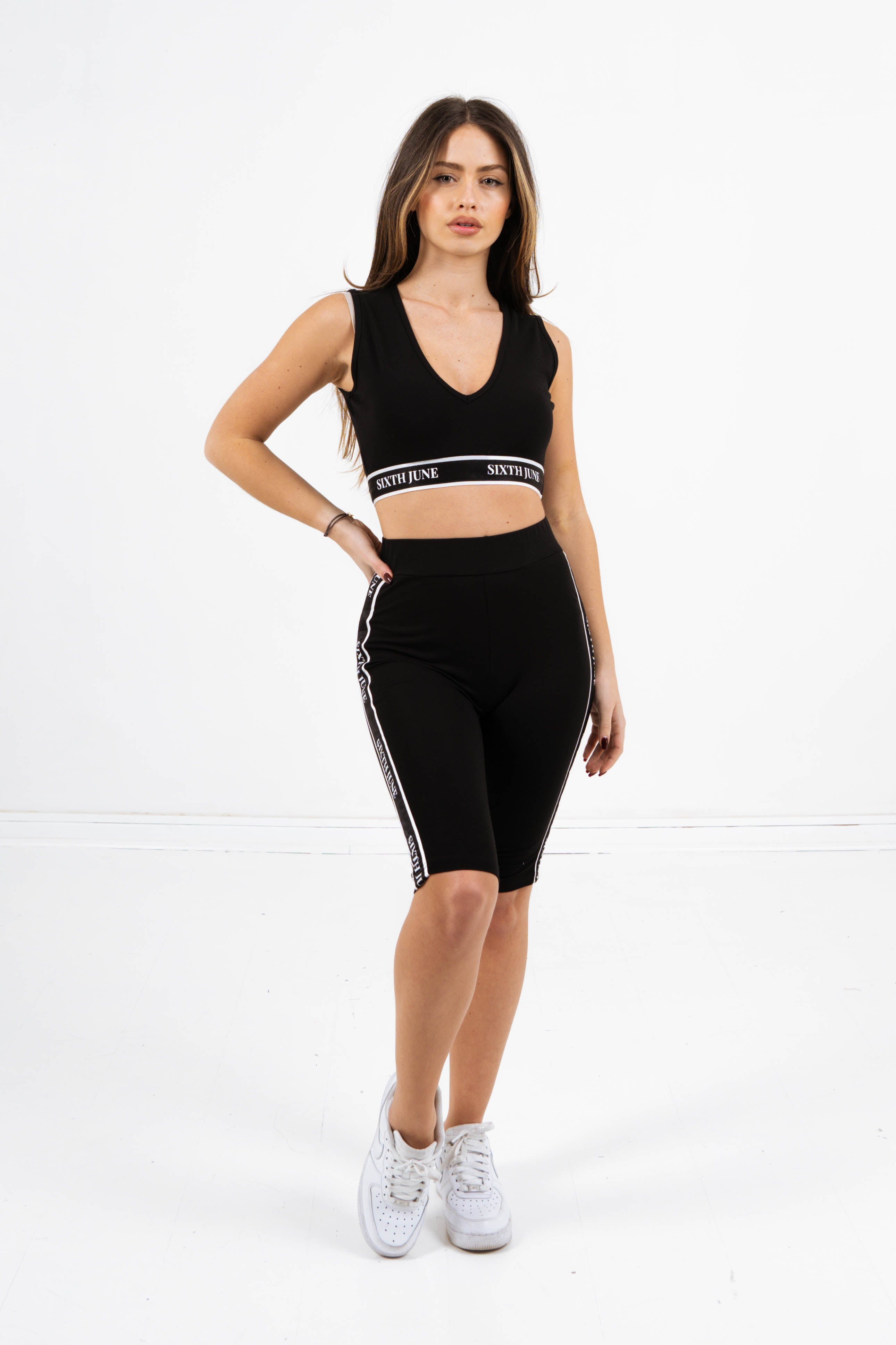 Sixth June - Cycliste bande imprimé noir