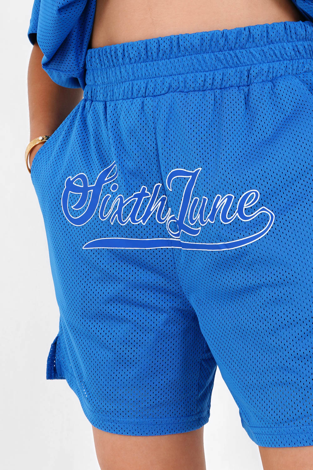 Sixth June - Short mesh logo Bleu