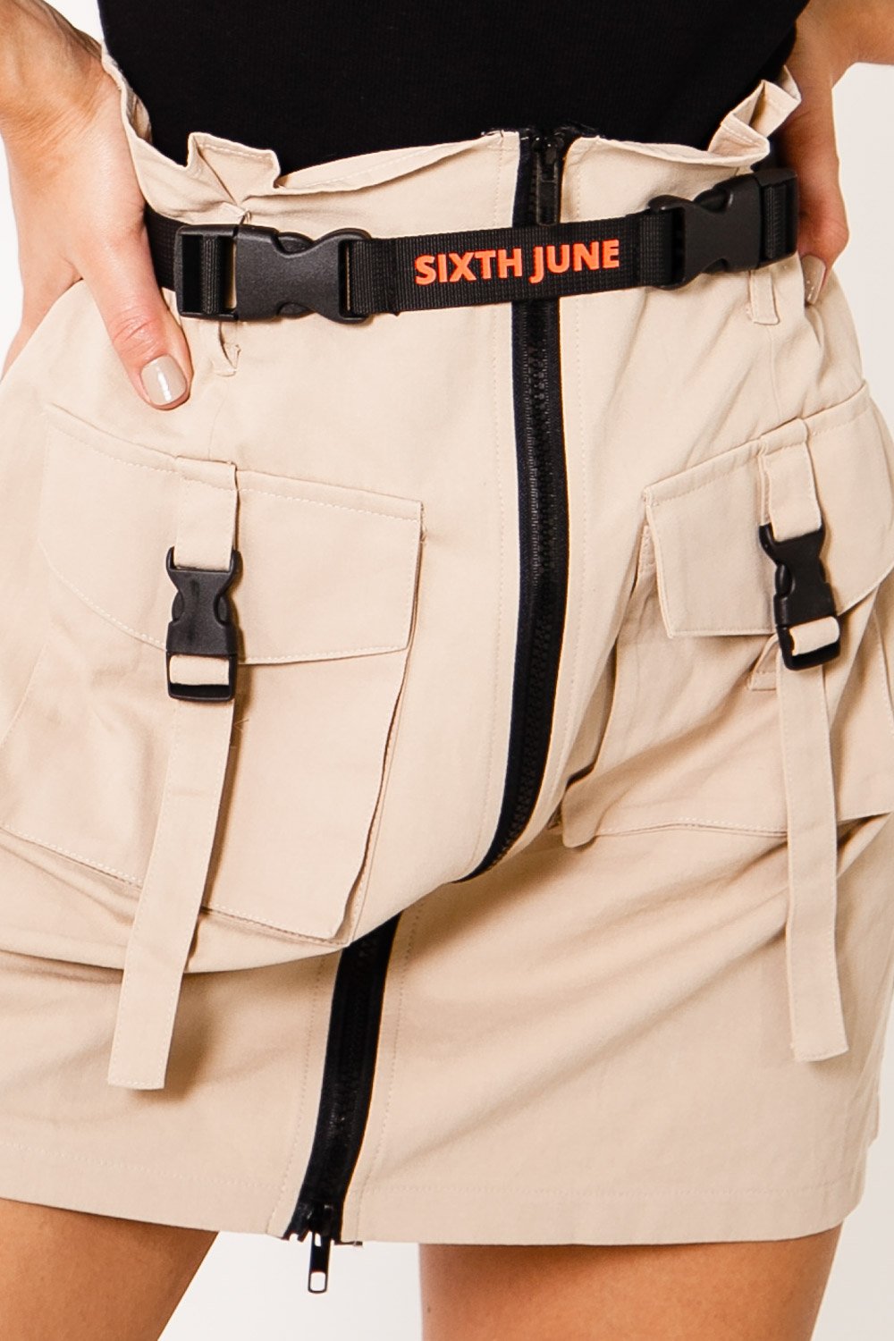 Sixth June - Jupe cargo ceinture Beige clair