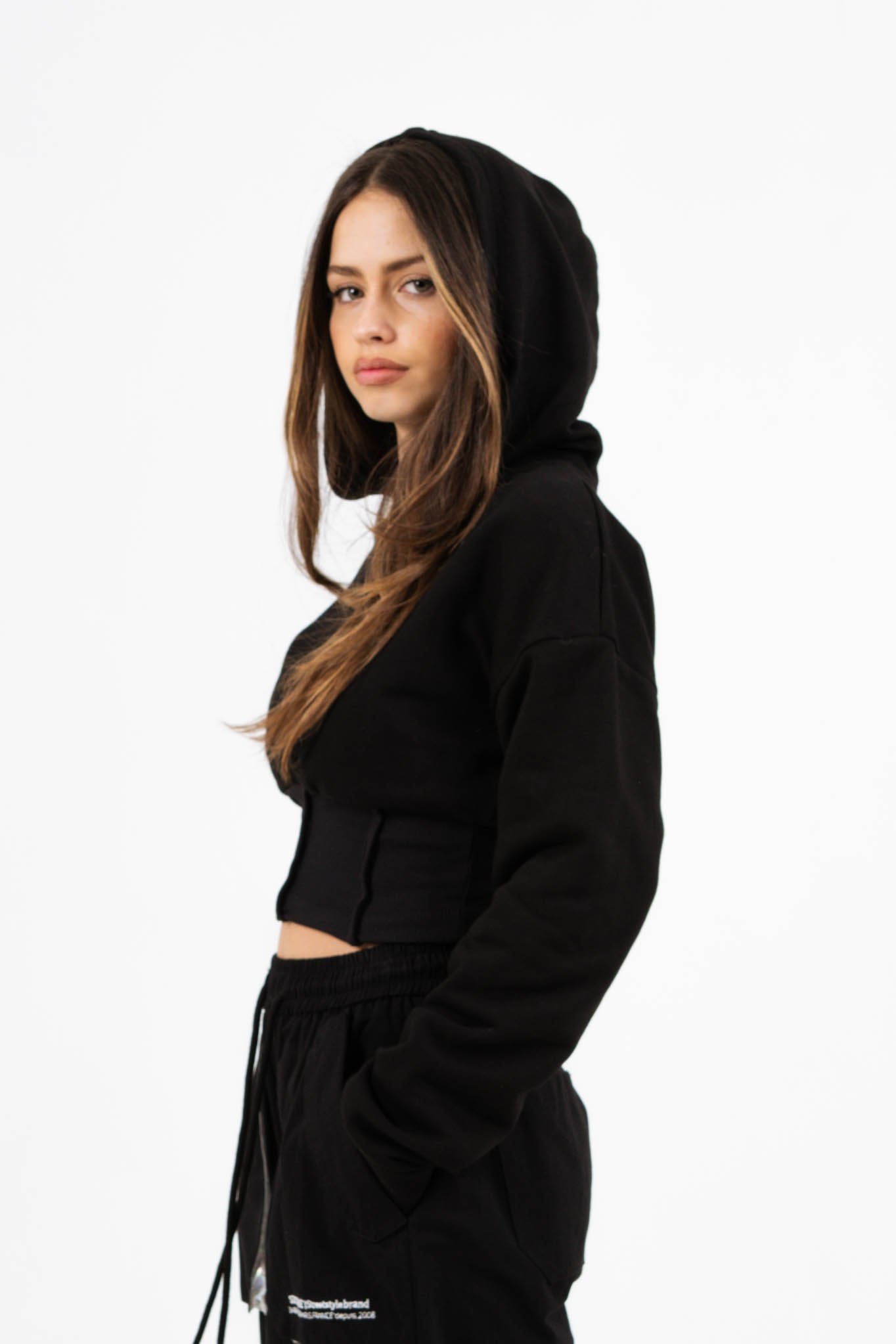 Sixth June - Sweatshirt capuche corset Noir