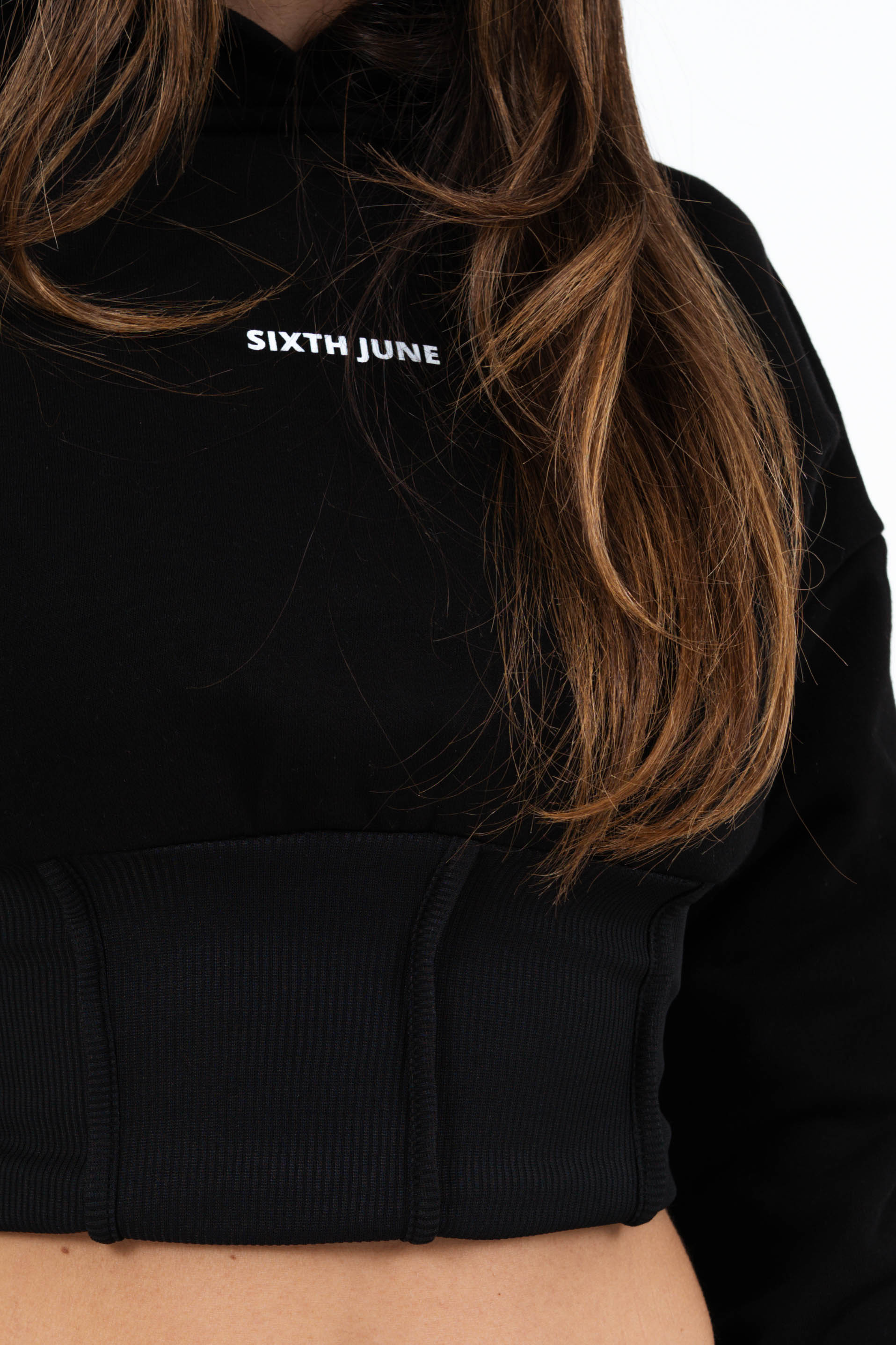 Sixth June - Sweatshirt capuche corset Noir