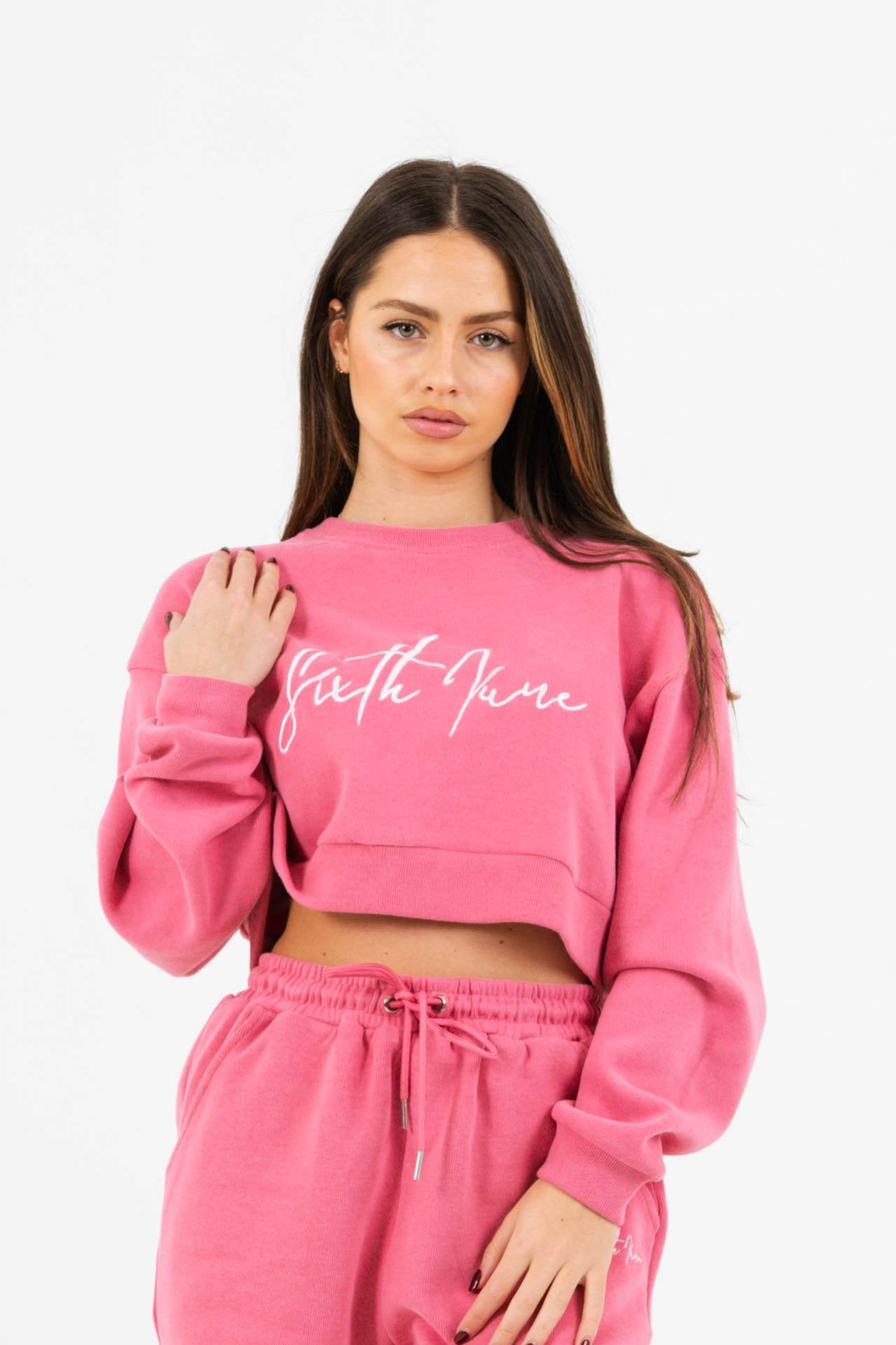 Sixth June - Sweatshirt signature molletonné Rose