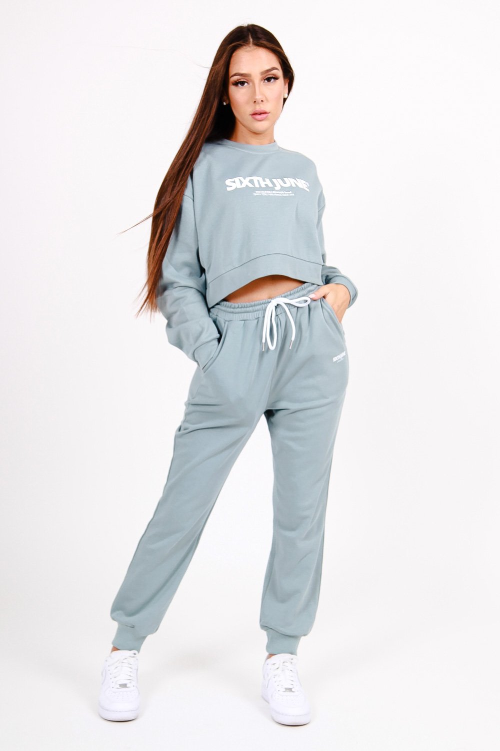 Sixth June - Sweatshirt court logo imprimé Vert