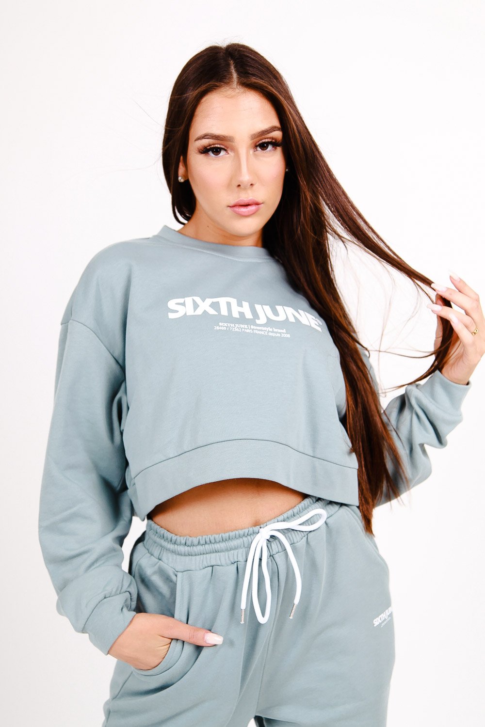 Sixth June - Sweatshirt court logo imprimé Vert