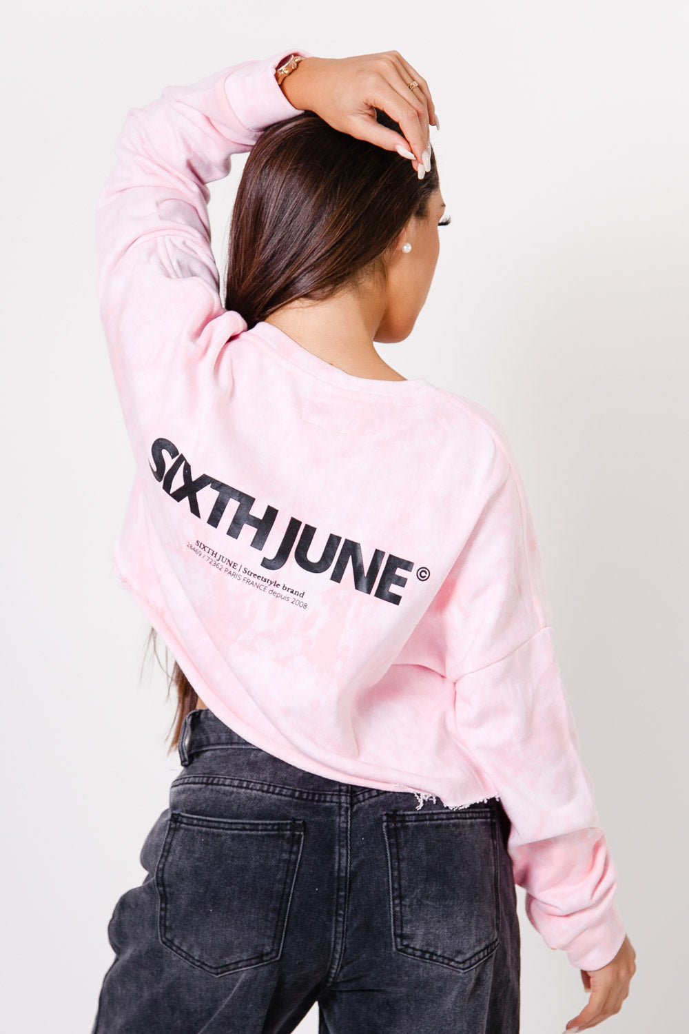 Sixth June - Sweat court logo tie dye rose