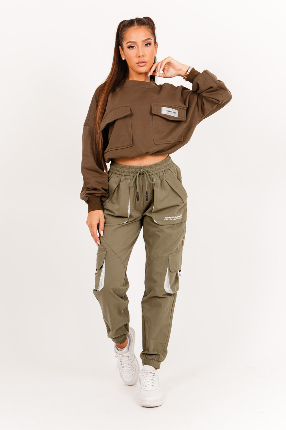 Sixth June - Logo patch sweatshirt kaki