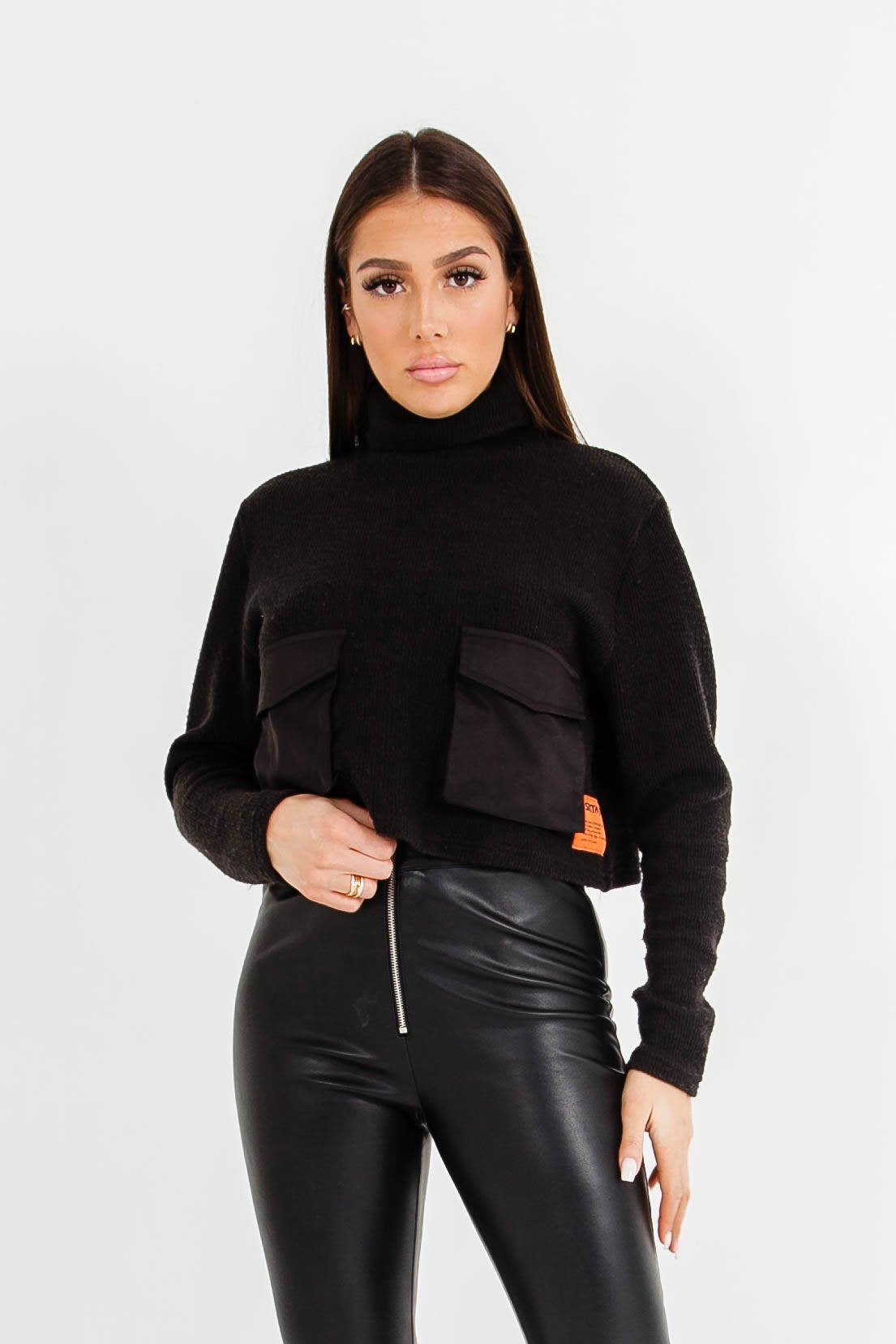 Sixth June - Pull maille court utilitaire Noir