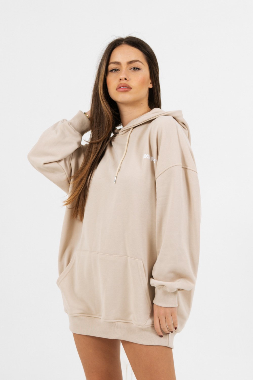Oversized hoodie beige