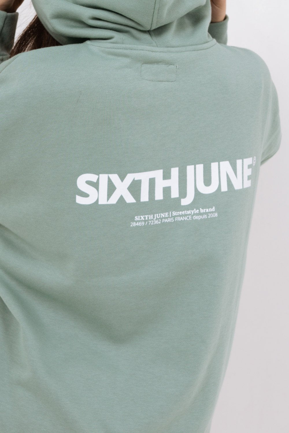 Sweat à capuche oversize vert