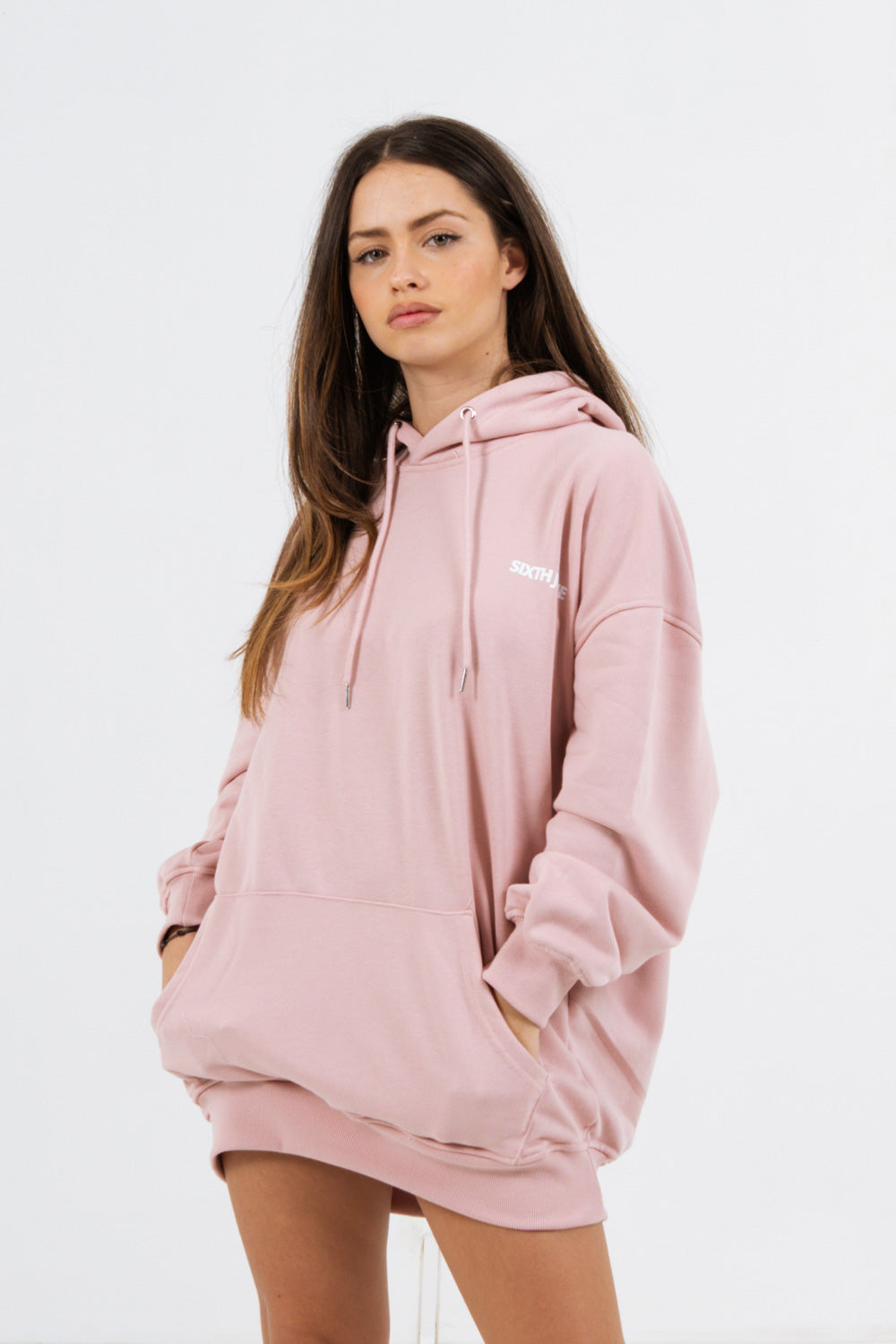 Sixth June - Sweat à capuche oversize rose