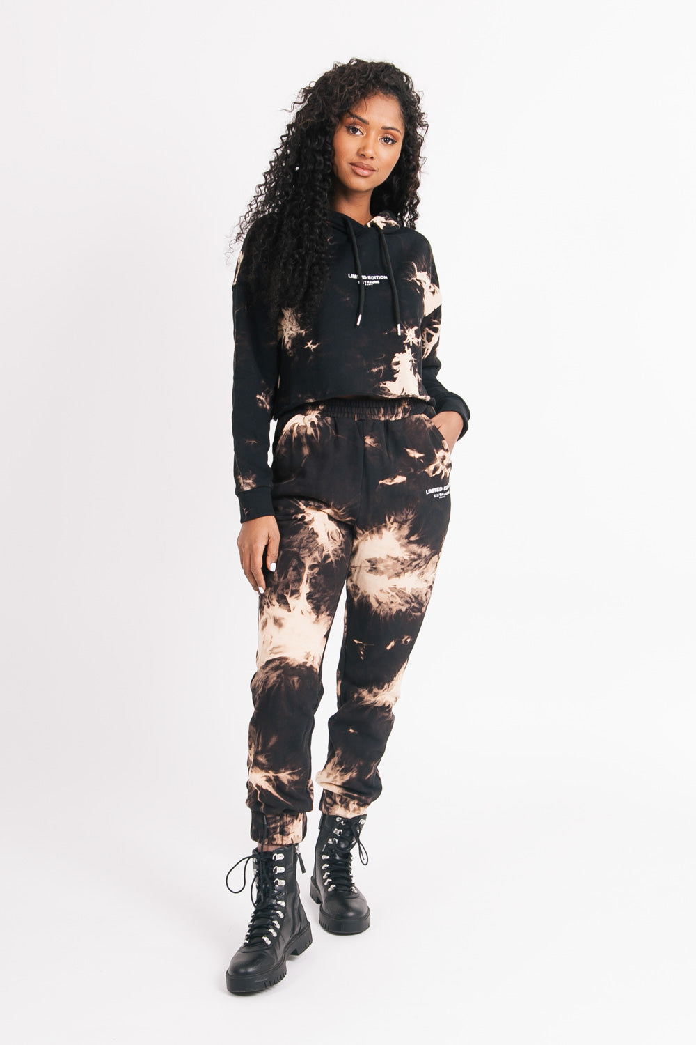 Sixth June - Sweat à capuche tie and dye limited edition noir