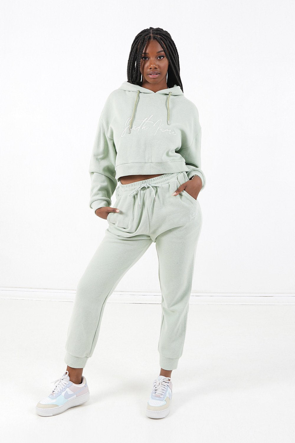 Sixth June - Sweatshirt capuche molletonné Vert clair