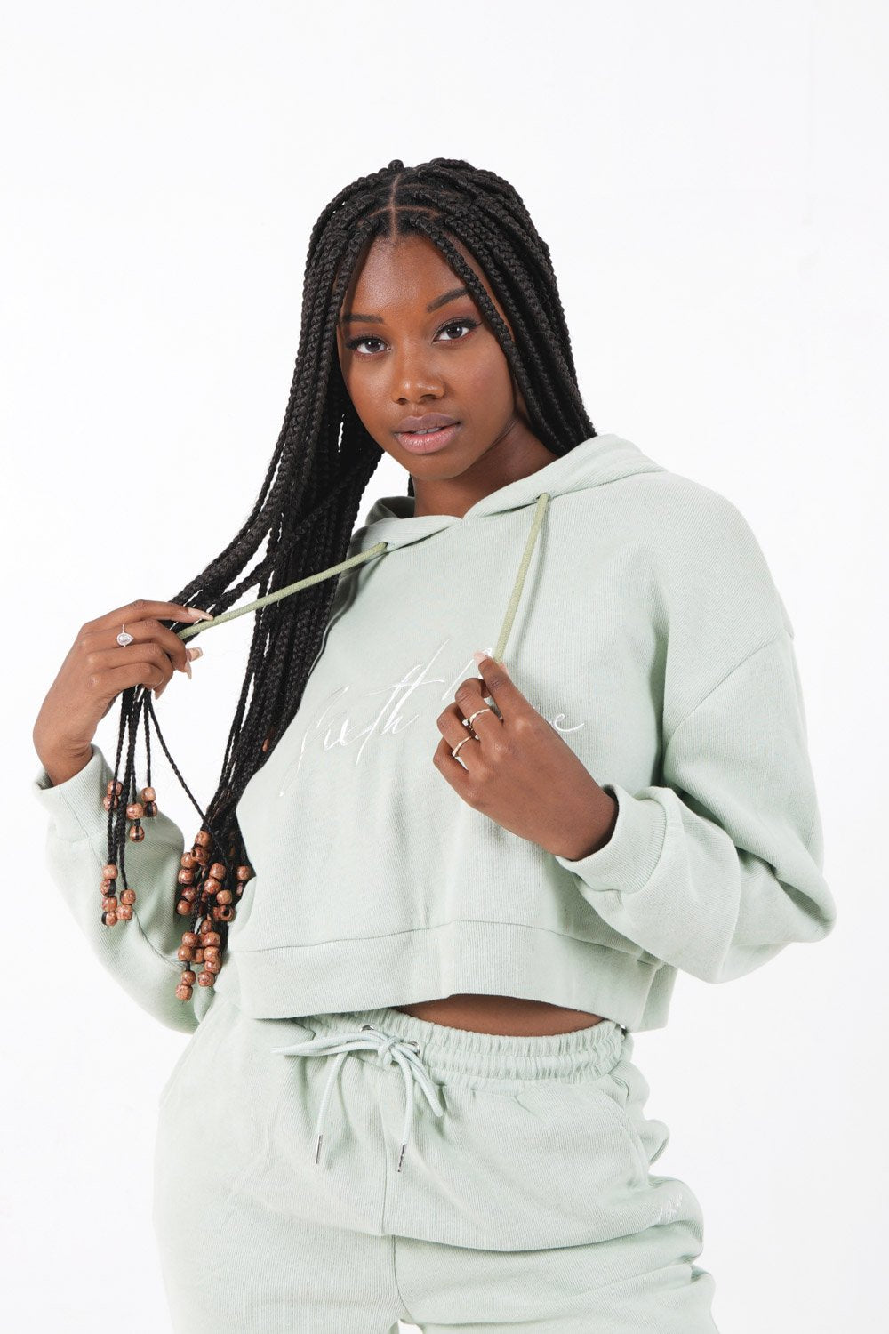 Sixth June - Sweatshirt capuche molletonné Vert clair