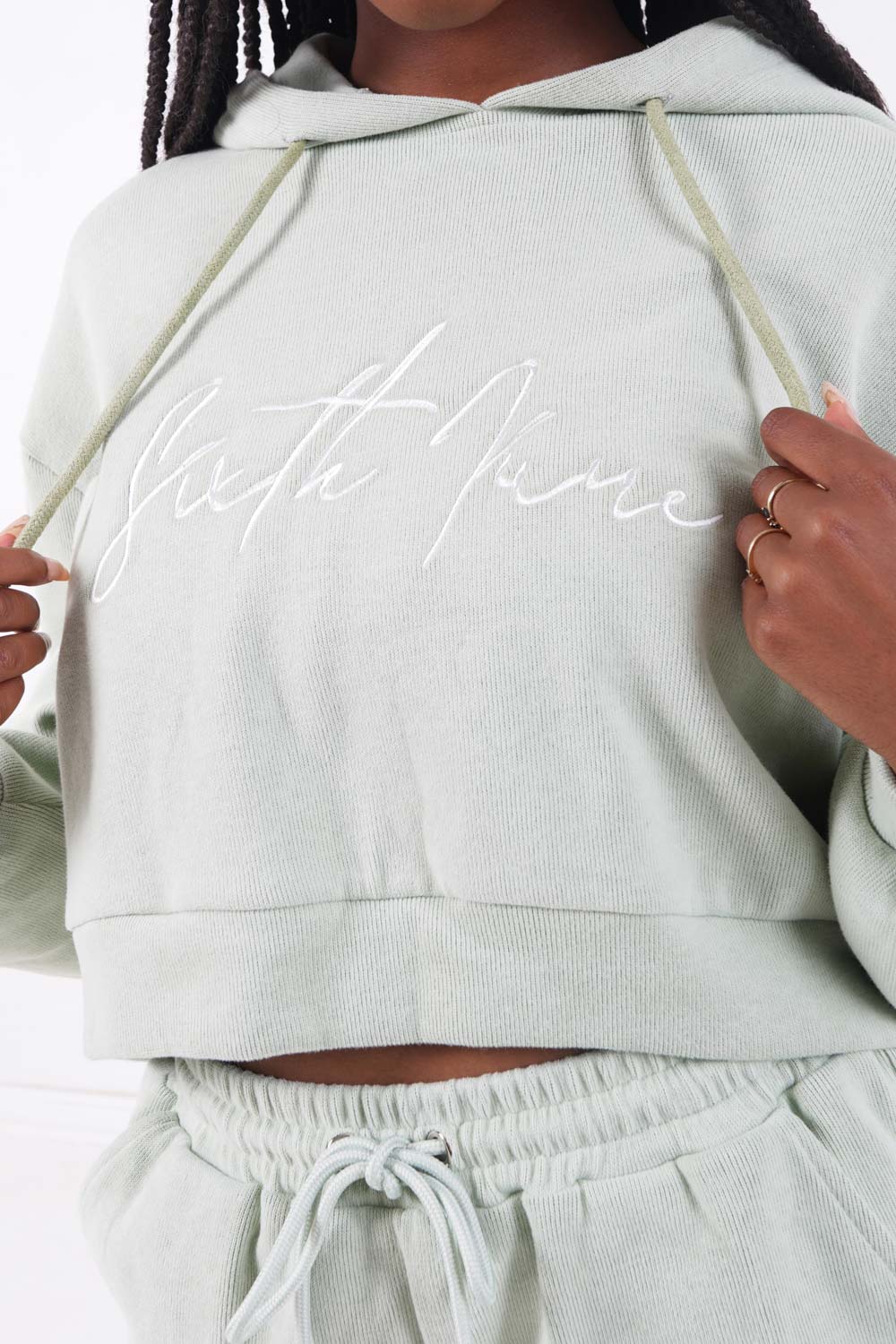 Sixth June - Sweatshirt capuche molletonné Vert clair