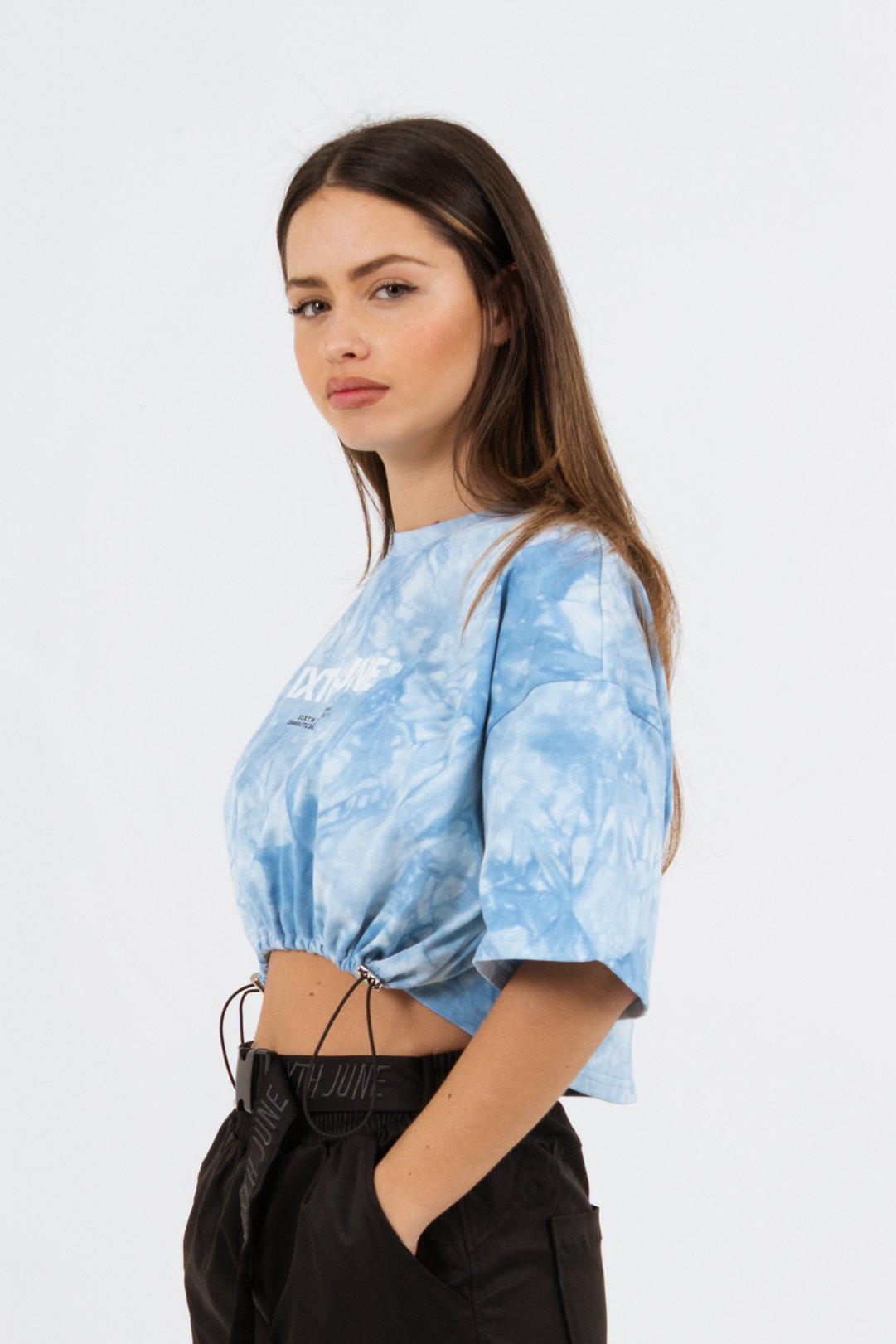 Sixth June - T-shirt tie and dye cordon serrage Bleu