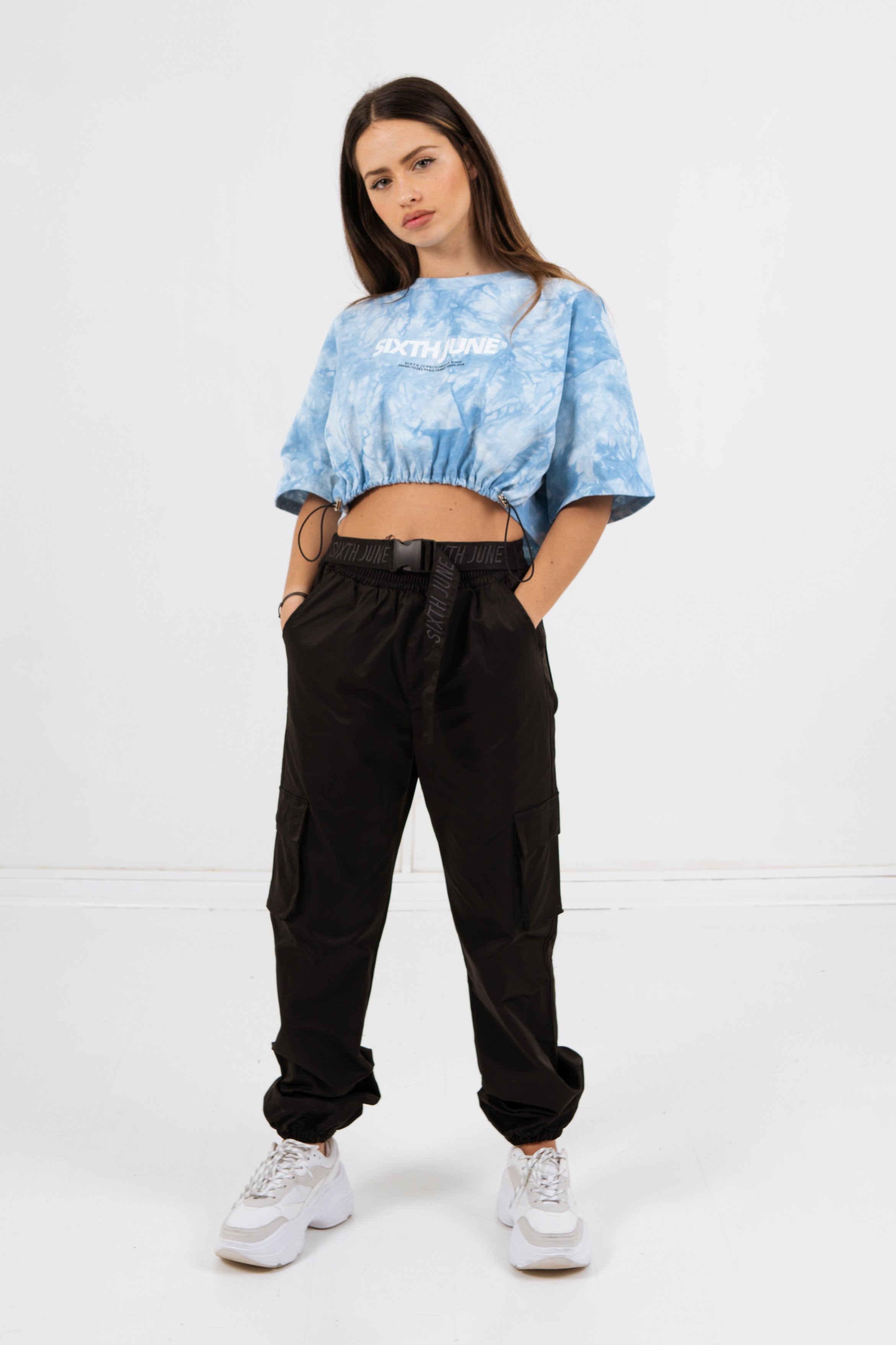 Sixth June - T-shirt tie and dye cordon serrage Bleu