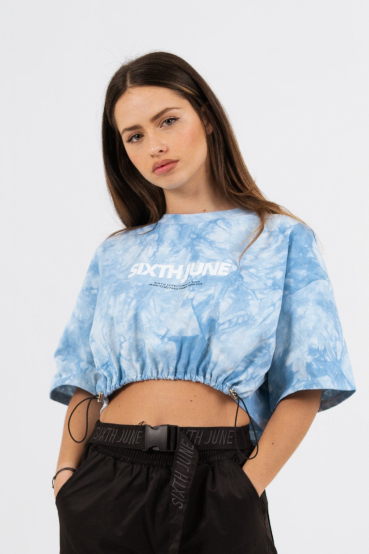 Sixth June - T-shirt tie and dye cordon serrage Bleu