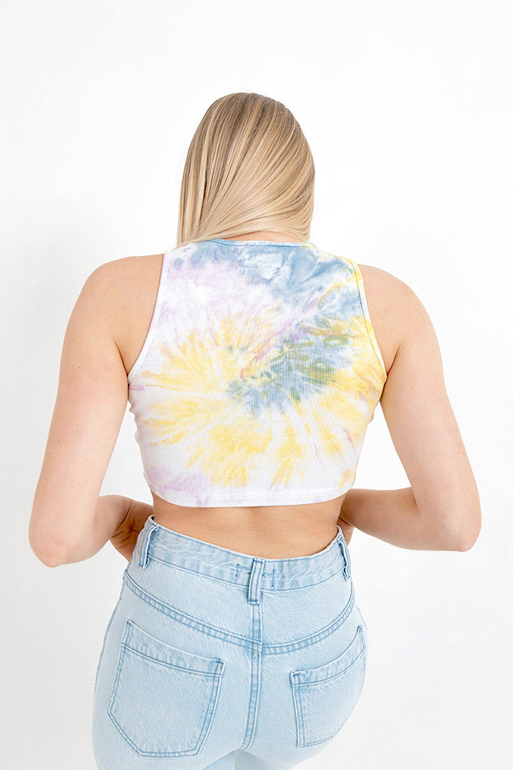 Sixth June - Top court tie dye spiral Bleu