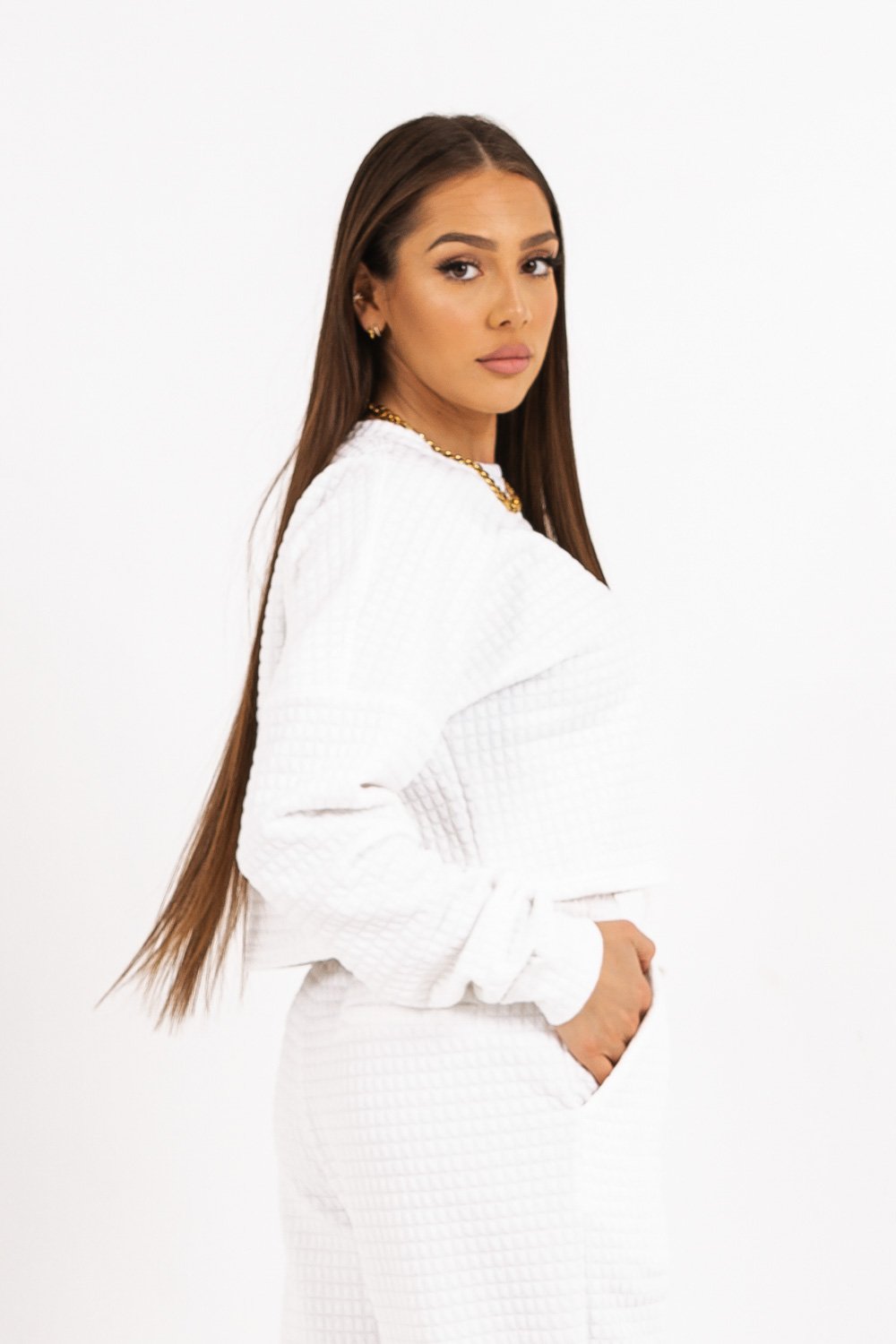 Embossed comfort sweatshirt White