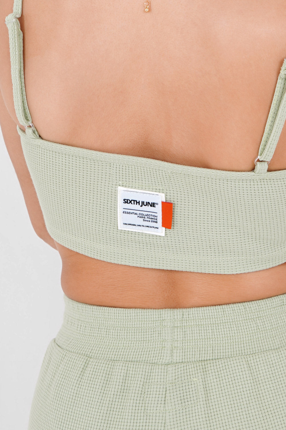 Sixth June - Brassière gaufrée logo Vert clair