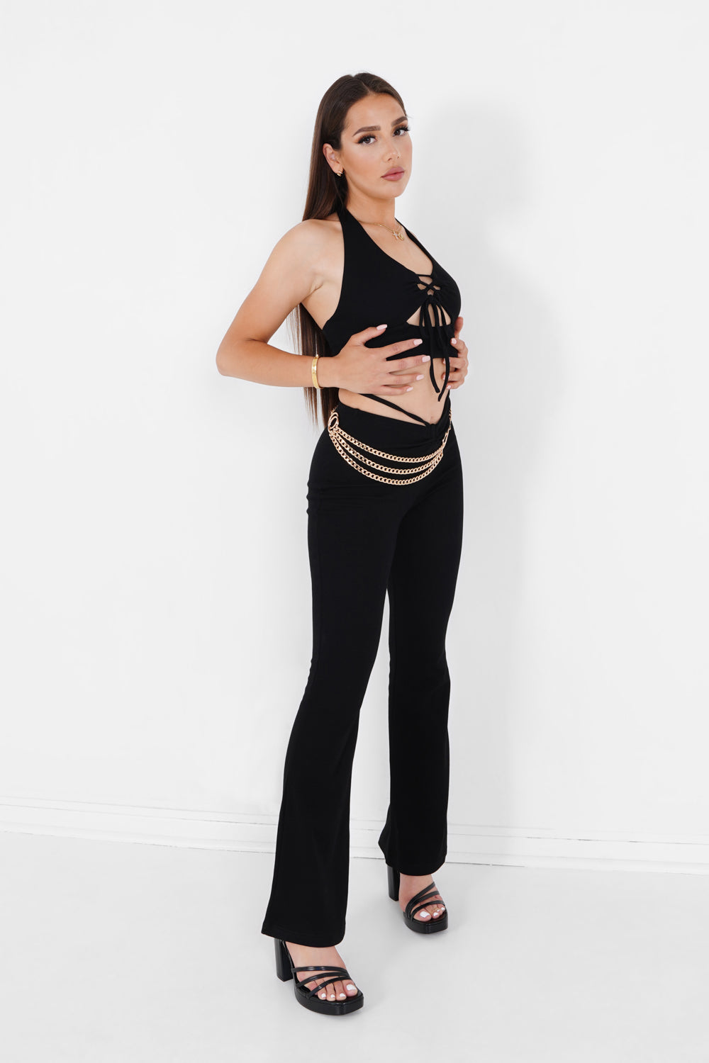 Sixth June - Top cordons dos nu Noir