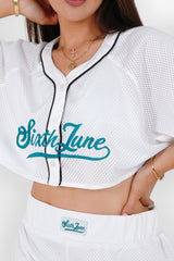 Sixth June - Top court mesh signature Blanc