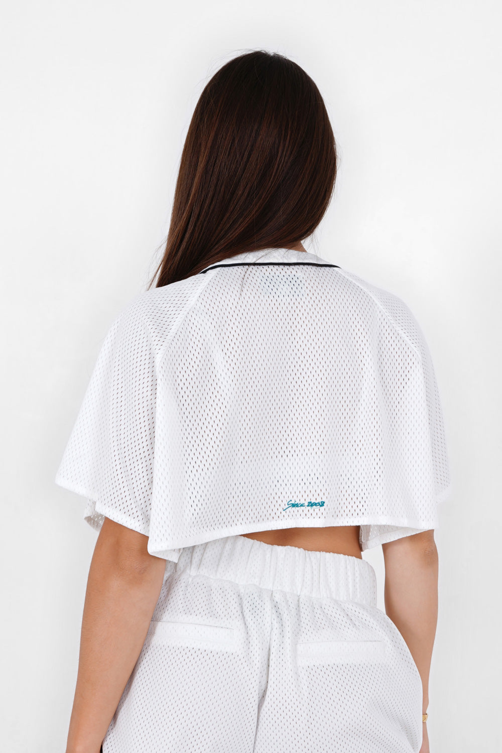 Sixth June - Top court mesh signature Blanc