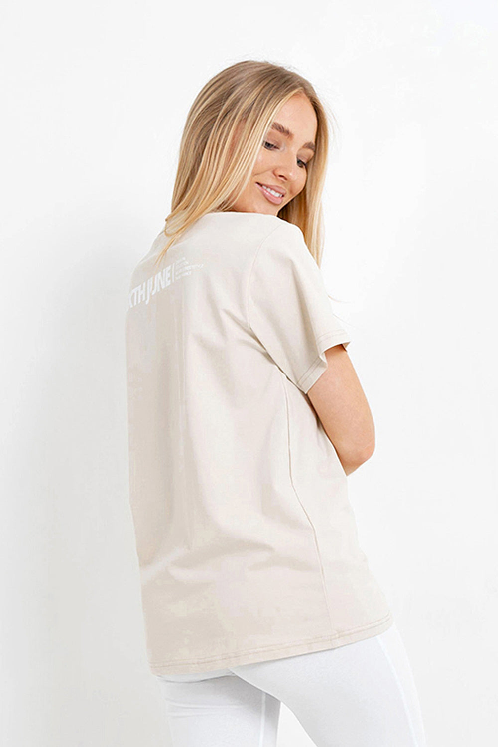 Sixth June - T-shirt double logo Beige clair