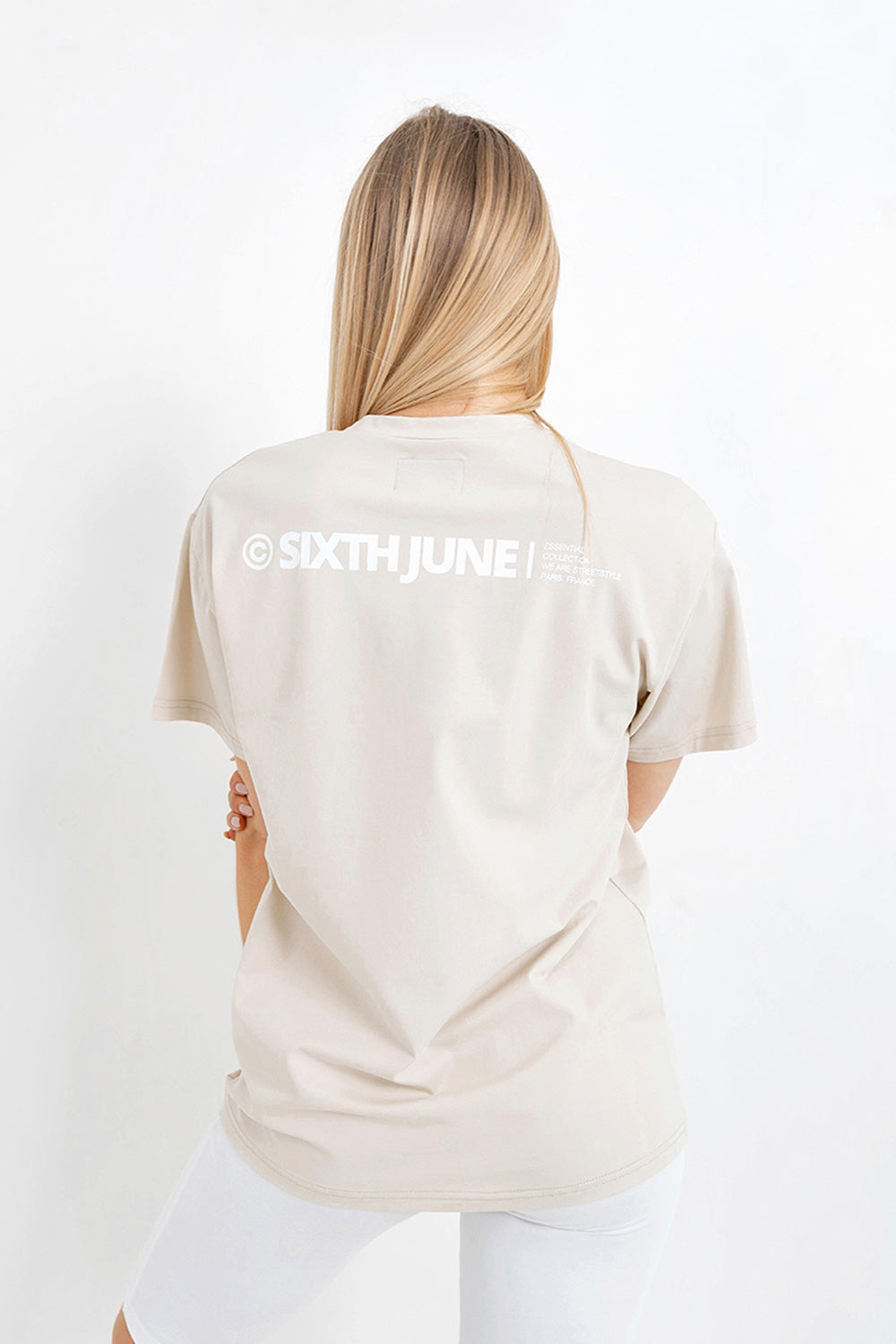 Sixth June - T-shirt double logo Beige clair