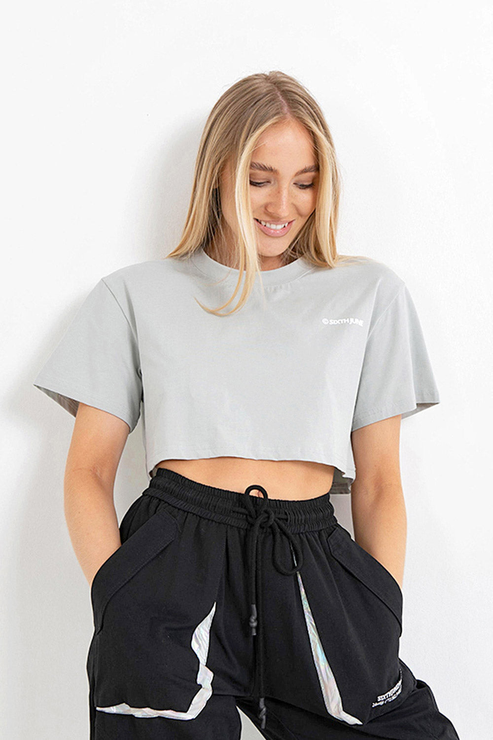 Sixth June - T-shirt court double logo Vert clair