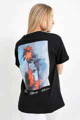 Sixth June - T-shirt feu palmier Noir