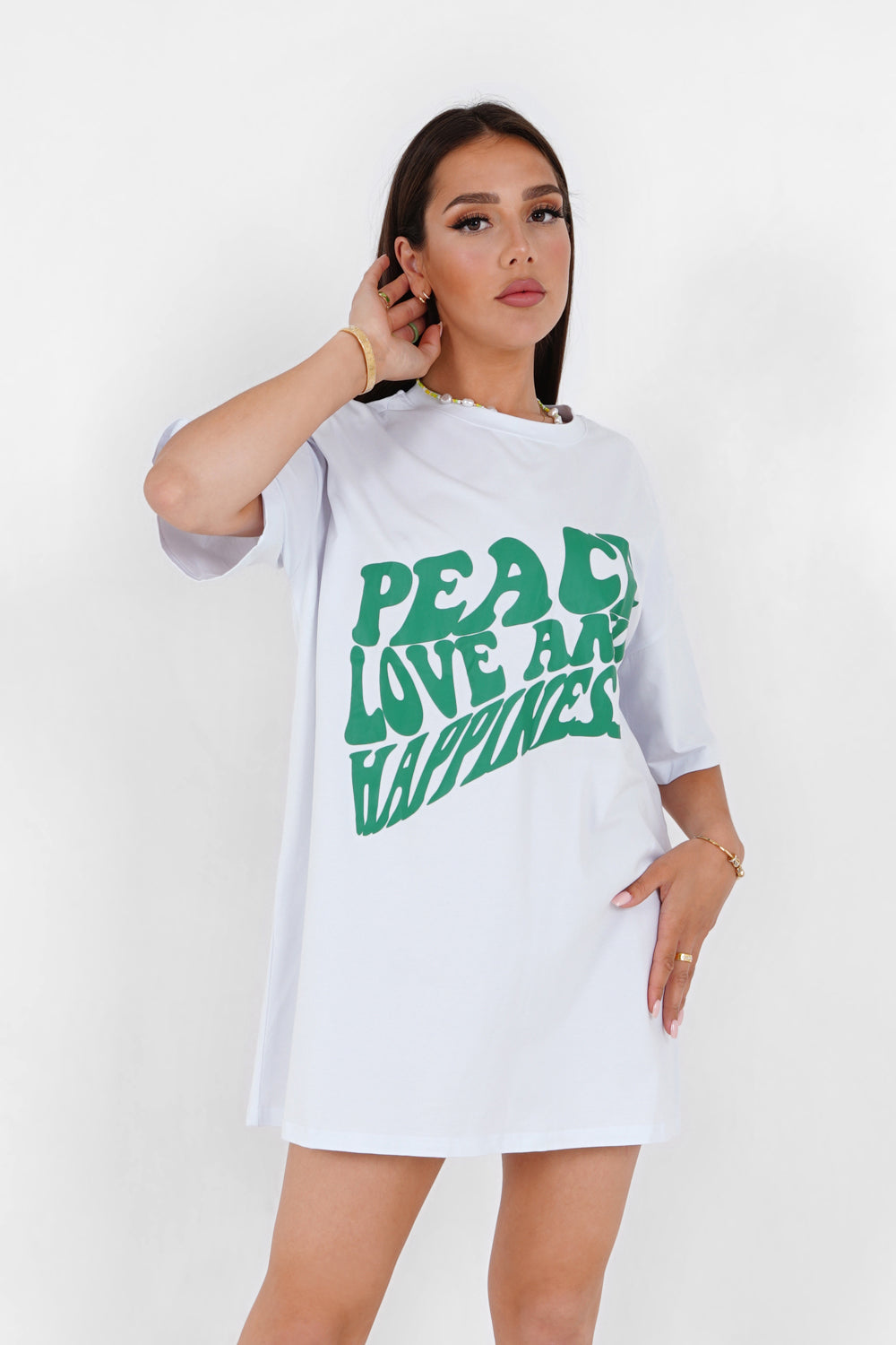 Sixth June - Robe courte Peace Love Blanc