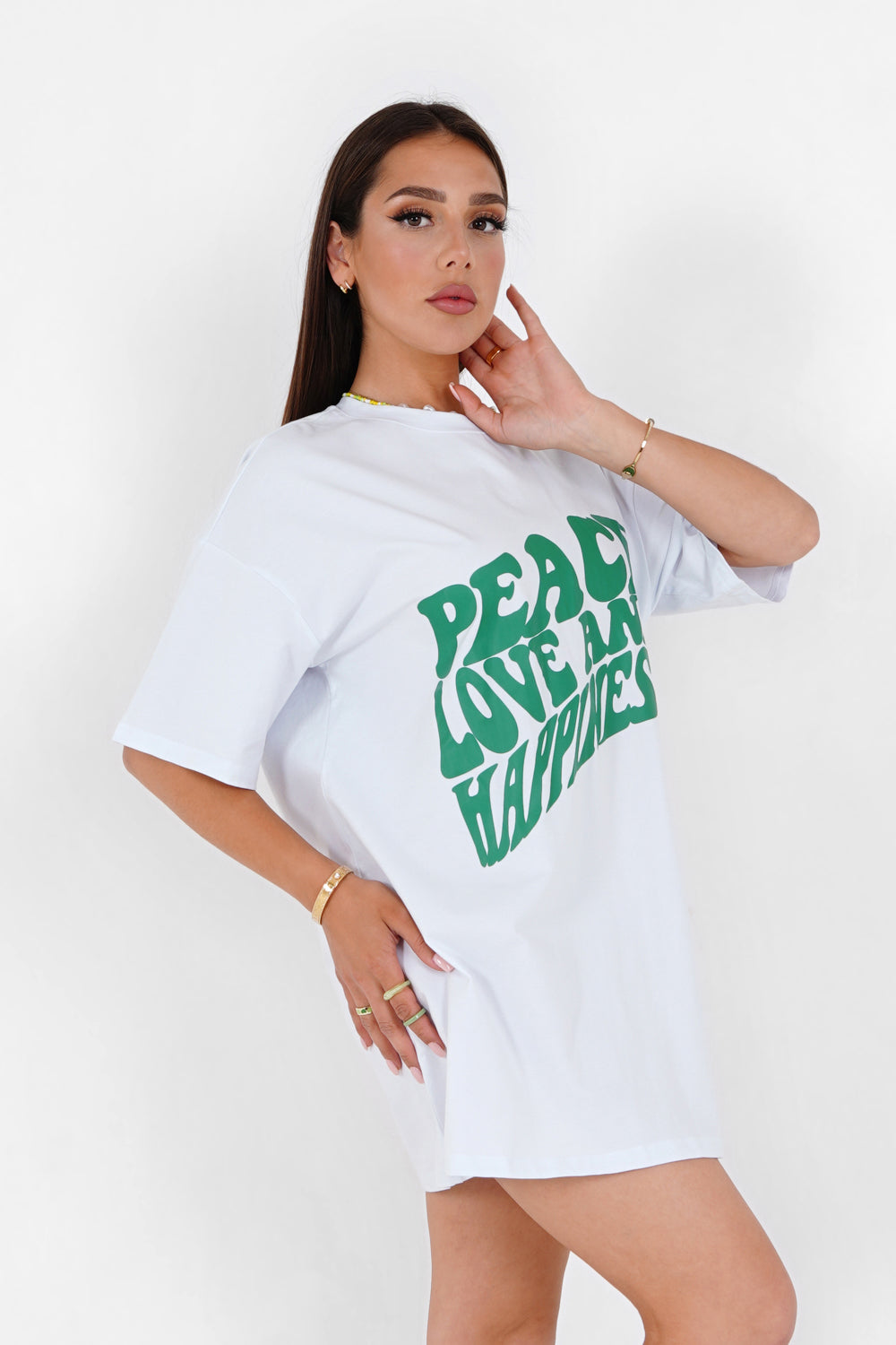 Sixth June - Robe courte Peace Love Blanc