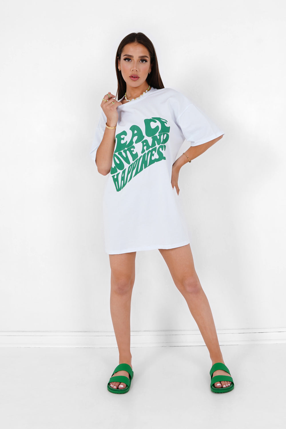 Sixth June - Robe courte Peace Love Blanc