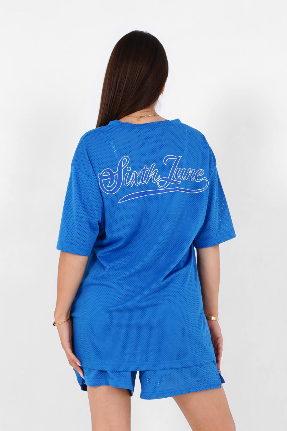 Sixth June - T-shirt mesh logo Bleu