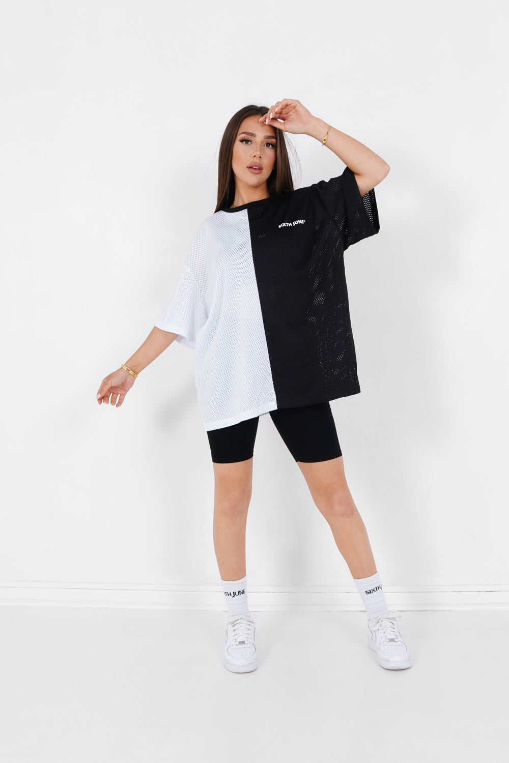 Sixth June - T-shirt mesh bicolore Noir