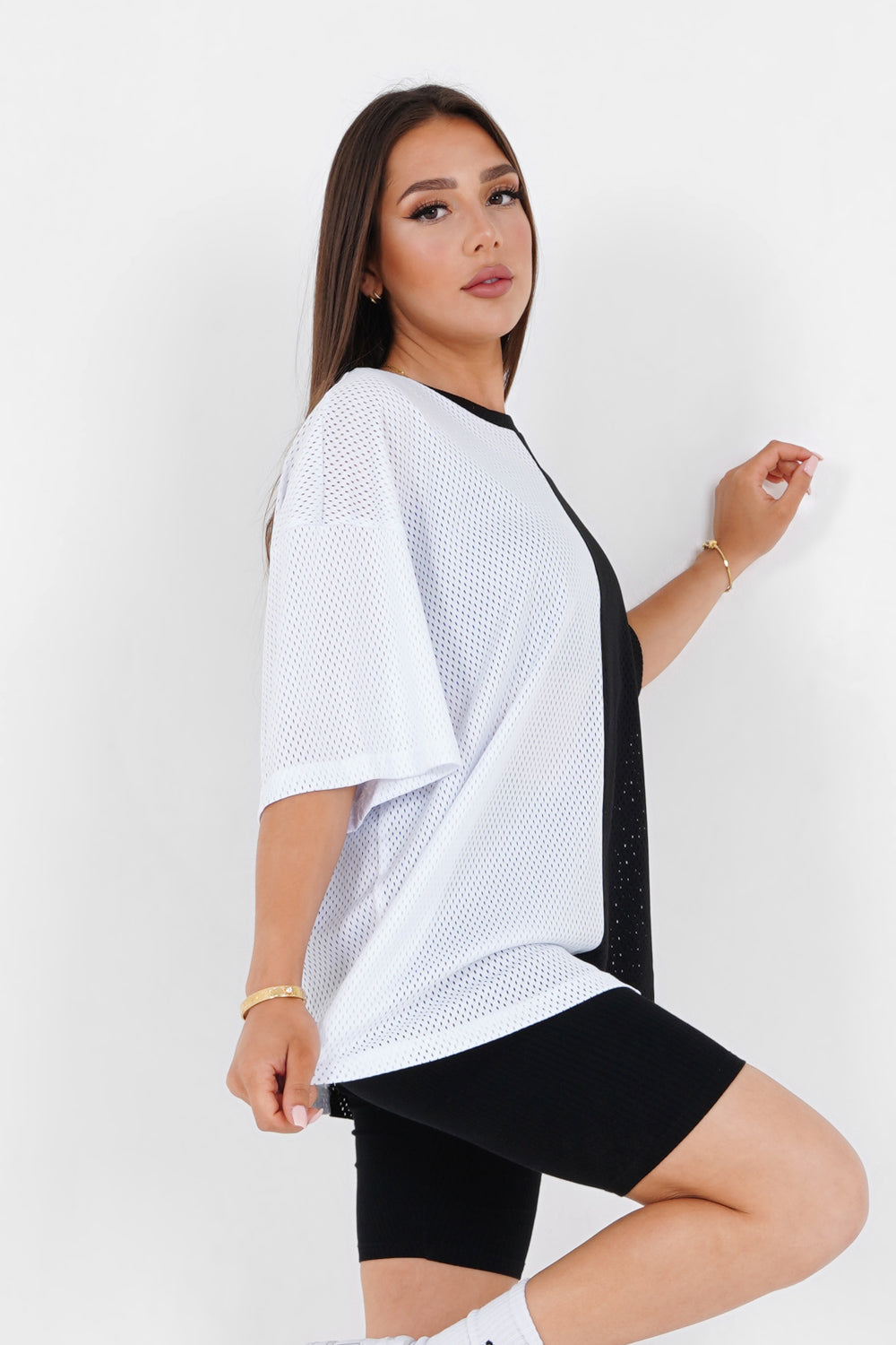 Sixth June - T-shirt mesh bicolore Noir